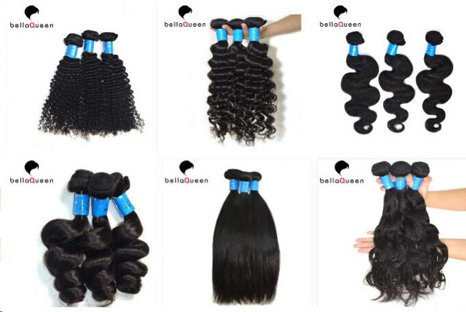 Professional Salon Burmese Remy Hair , Natural Black Curly Human hair Weaving