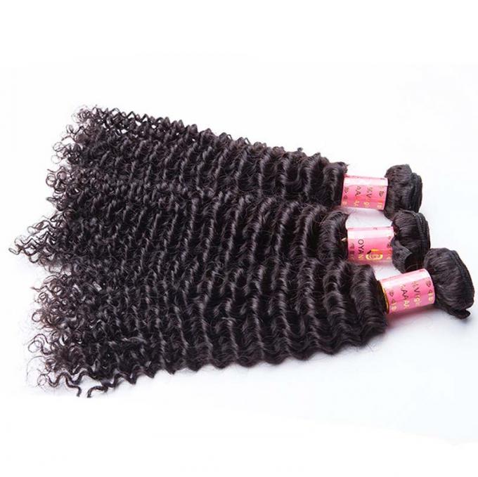 Deep Curly 6A Burmese Hair Bundles Virgin Natural Black Human Hair Extensions