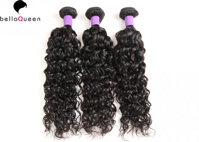 7A Grade Water Wave Indian Virgin Hair 100% Unprocessed No Shedding , Tangle Free